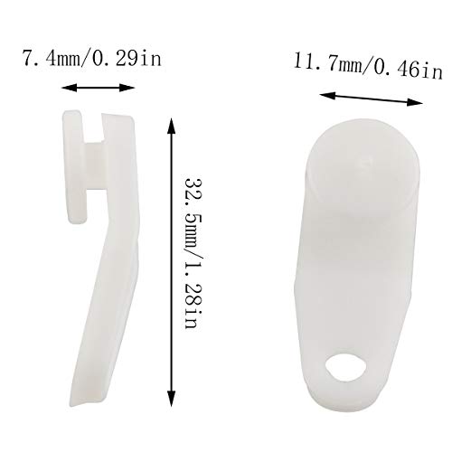 E-outstanding 50 Sets White Plastic Traverse Rod Slides Rail Glider and Metal Curtain Hooks Window Curtain Accessories