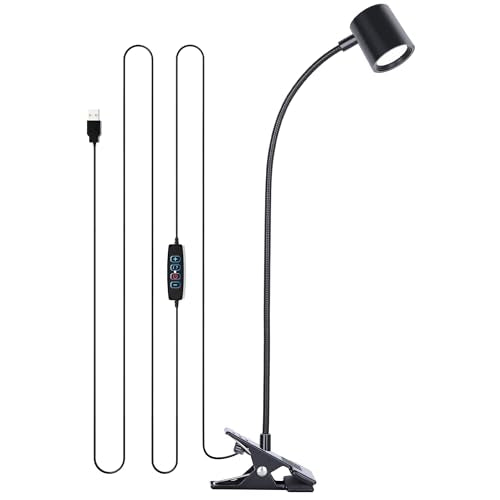 Dott Arts Desk Lamp,USB Clip On Light,Book Lights for Reading at Night,3 Color Modes,10 Brightness Clamp Lights,360° Gooseneck LED Reading Light for Books in Bed,Eye-Care for Home Office,Headboards