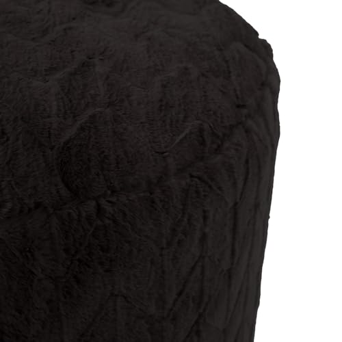 Howard Elliott Collection Tall Pouf Angora Ebony