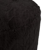 Howard Elliott Collection Tall Pouf Angora Ebony