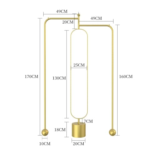 Decorative Rotating Bedroom Floor-Standing Mirror and Coat Rack Living Room Corner Full-Length Hanging Clothes Home for Living Room(Gold)