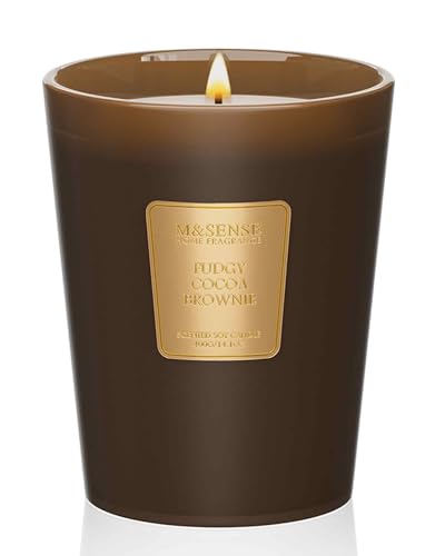 M&SENSE Fudgy Cocoa Brownie Soy Candle, 14.1oz, Sweet Home Fragrance