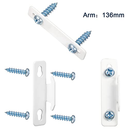 Sratte Curtain Rod Bracket Curtain Rod Single Hardware Brackets Spreader Wall Hooks with Screws Window Hardware Holders for Kitchen Accessories Supply(White,10 Pcs)