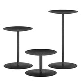 Halloween Black Pillar Candle Holders Reversible Set of 3