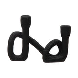 Bloomingville Decorative Resin Double Taper Candle Holder, Black