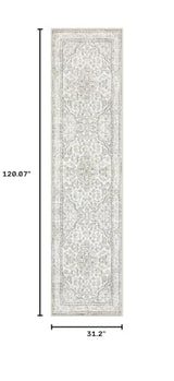 Lahome Oriental Runner for Hallways 2.5x10 Washable Beige Kitchen Runners Non Skid Long Entryway Rug Runners 10ft Ulra-Thin Soft Indoor Boho Rug Traditional Carpet for Laundry Living Room Helena