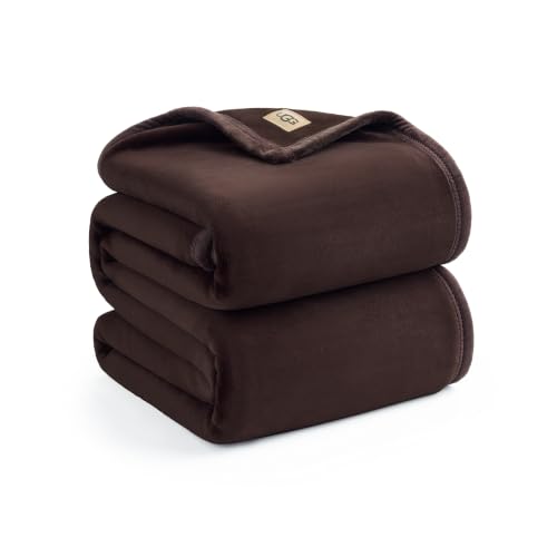 UGG Coco Twin Bed Blanket, Fleece Blanket, 68" x 92", Brown (Burnt Cedar)