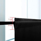 Pickluc 24 Inch Long Tier Curtains for Small Window Treatment, Short Blackout Curtain with Rod Pocket - Half Window Curtains for Kitchen, Cabinet, Basement, Camper, 2 Panels, Black, 30 Inches Wide