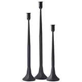 Iron Taper Candle Holder Set of 3, Black Candlestick Holders 19.3”17” 14” Heightening Decorative Candle Stand Set for Wedding, Dining Table, Home Decoration (Black)