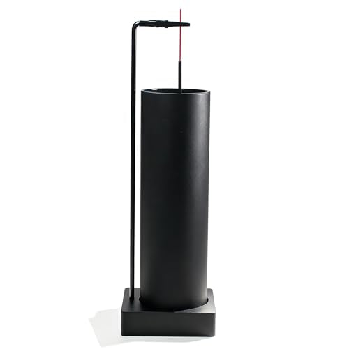 Incense Holder for Sticks,Incense Burner Holder,Modern Incense Holder for Stick with Glass Ash Catcher,Insence-Stick Holder [Anti-Ash Flying] for Yoga Spa (Upside Down Full Black)