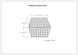 SIMPLIHOME Noreen Square Pouf - 18 inch Wide Upholstered Handwoven Cotton Ottoman in Light Blue and White, Boho Footstool or Extra Seating for Living Room with Polystyrene Filling, Assembled