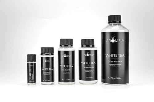 AROMELY White Tea Diffuser Oil Blend | Luxury Home Fragrance Oil for Diffusers | Hotel-Inspired Signature Scent with Notes of White Tea, Bergamot, Citrus, Cardamom, Jasmine & Amber | 50ml