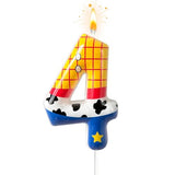 Toys Inspired Game Birthday Number Candles, Cartoon Story Number Candles, Cartoon Cake Decorations, Birthday Decoration Supplies, Suitable for Boys and Girls Party Celebrations (4)