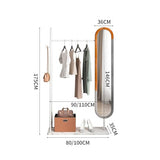 Full-Length Mirror Coat Rack and Dressing Mirror Combination Bedroom and Living Room Floor-Standing 360° Rotating Full-Length Mirror Full Length Floor Mirror (Gold 100cm)
