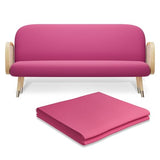 Queen Size Futon Cover, Armless Stretch Futon Cover, Sofa Slipcover Furniture Protector for Kids, Pets, Machine Washable Zippered Futon Couch Covers, Deep Pink