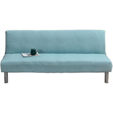 XJHKG Futon Slipcover, Foldable Armless Sofa Couch Cover with Elastic Bottom(SkyBlue)