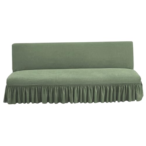 Futon Cover Stretch Futon Mattress Cover Thicken Armless Sofa Cover with Skirt Soft Futon Covers Non-Slip Futon Slipcovers Washable Futon Couch Cover for Home