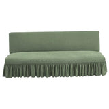 Futon Cover Stretch Futon Mattress Cover Thicken Armless Sofa Cover with Skirt Soft Futon Covers Non-Slip Futon Slipcovers Washable Futon Couch Cover for Home