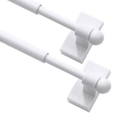Turquoize 2 Pack Magnetic Curtain Rods for Metal Doors with Adjustable Length,Extends from 16 inch to 28 inch Magnetic Cafe Curtain Rod, Easy Installation for Any Steel Spaces, White, 2 Pack