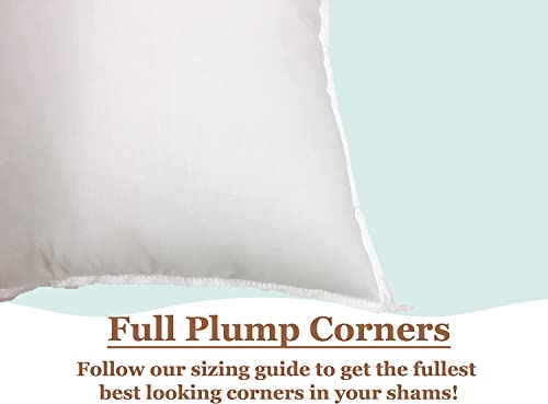 Pillowflex Premium Polyester Pillow Insert – 15x15 - Square Pillows Form, Machine Washable, Soft Sham Supports, Decorative Form for Covers and Throw Pillows, Hypoallergenic - Made in USA - 2 Pack