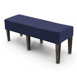 M METERXITY Jacquard Bench Slipcover, 41-51" Rectangle Solid Bench Seat Cover, Removable Washable for Banquet/Bedroom/Piano [Navy Blue,