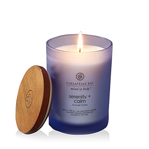 Chesapeake Bay Medium Jar Candles Duo - Peace + Tranquility (Cashmere Jasmine) and Serenity + Calm (Lavender Thyme) Home Decor