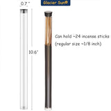 Clear Plastic Tube with Black lid, 12 Pack, Storage Holder for 8-10 inch Incense Sticks, Preserves Aroma (12)