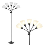 HonoDing Medusa Floor Lamps Standing Lamps 5 Heads Adjustable Reading Light Large Shade Use E26 A19 Bulb Floor Lamps for Living Room Bedroom (Black)