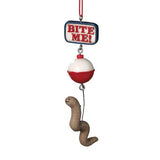Bite Me Worm Bait Fishing Christmas Ornament