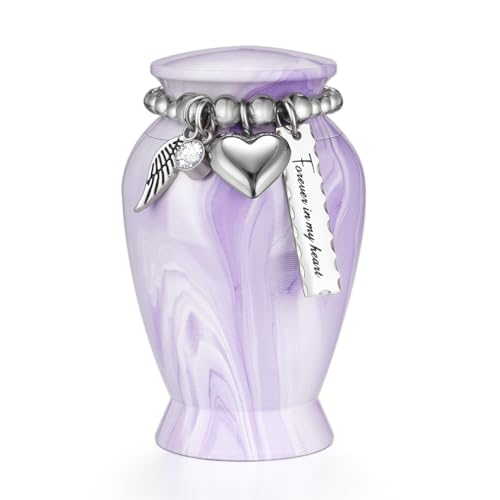 Small Urns for Human Ashes Keepsake 2.85 Inches Memorial Mini Cremation Urn for Women Men Aluminum Decorative