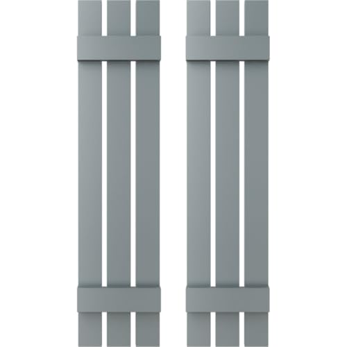 12 in. W x 35 in. H Builders Edge, TailorMade Three Board Spaced (2 Batten), Board-n-Batten Shutters, Includes Matching Installation Spikes (Per Pair), 419 - Storm Cloud
