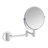 Amazon Basics Wall Mount Round Vanity Mirror with 360° Rotation, Double Sided, 1X/5X Magnification, Adjustable, 12.8"L x 10"W, Chrome