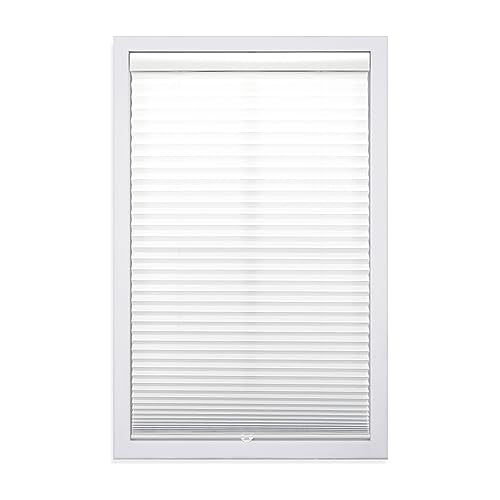 DEZ FURNISHINGS Cordless 1" Light Filtering Pleated Shade, Fabric, 29"W x 64"H, White
