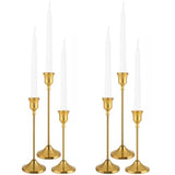 Candlestick Holders, 6PCS Metal Taper Candle Holder, Brass Gold Candle Holders for Candlesticks, Candle Holder for Wedding Fireplace Mantel Housewarming Gift