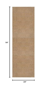 Beverly Rug Easy Jute Checkered Squared Runner Rug 2x7 Washable Durable Indoor Outdoor Area Rugs for Living Room Patio Office Stain Resistant Non Shedding Casual Indoor Outside Carpet 2 x 7 Natural