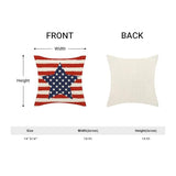 4th of July Pillow Covers 18x18 Inch Set of 2 Memorial Day Independence Day Red Stripe Blue Star Decor Throw Pillows American Flag USA Patriotic Outdoor Cushion Cases for Couch Bed Decorations