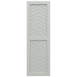 18"W x 39"H True Fit PVC Two Panel Chevron Modern Style Fixed Mount Shutters, Hailstorm Gray (Per Pair - Hardware Not Included)