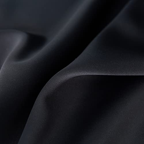 Pickluc 24 Inch Long Tier Curtains for Small Window Treatment, Short Blackout Curtain with Rod Pocket - Half Window Curtains for Kitchen, Cabinet, Basement, Camper, 2 Panels, Black, 30 Inches Wide