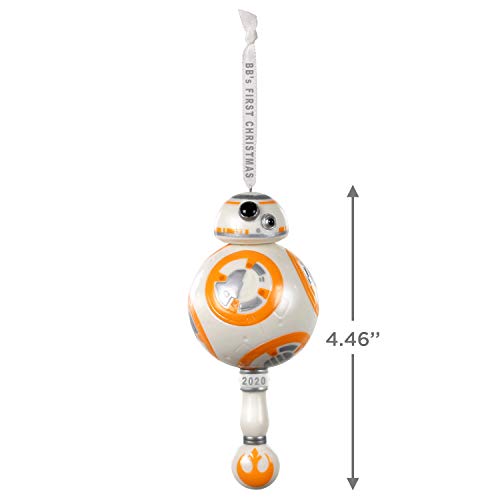 Hallmark Keepsake Ornament 2020 Year-Dated, Star Wars BB-8 Baby's First Christmas, Porcelain with Rattle