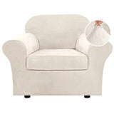H.VERSAILTEX 2 Piece Stretch Chair Bundle Armless Futon Cover,