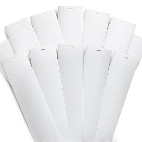 California Blinds Company Vertical Blinds Replacement Slats 82.5” White Vinyl PVC Slats for Sliding Glass & Patio Door Blinds, Durable Blind Slats Replacement (12 Pack)