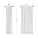 NICETOWN White 100% Blackout Curtains 45 inches Long for Kitchen, Rod Pocket Basement Window Treatment Thermal Insulated Lined Drapes for Small Window (1 Pair, 37 inches Width Each Panel)