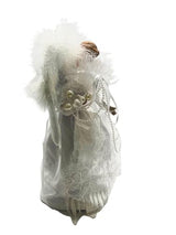 KSA 12" Lighted LED Fiber Optic White and Silver Angel Christmas Tree Topper
