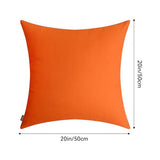 6 Pack Decorative 100% Cotton Pillow Covers Square Cushion Cover Solid DIY Throw Pillowcase for Home Bed Sofa Halloween Christmas,Orange,6 Pack-20" x 20"/50x50cm