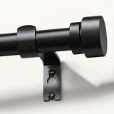 Lootkell Black Curtain Rods for Windows 48 to 84 Inches Adjustable Heavy Duty 1" Diameter Window Curtain Rod with Decorative Finials for Outdoor Farmhouse Bedroom Kitchen Living Room
