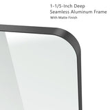 VocalStar Black Bathroom Mirror for Wall, 18 x 26 Inch Rounded Rectangle Metal Framed Bathroom Wall Vanity Mirror Farmhouse, 1/4-inch Shatterproof Glass | Ultra-Flush Hanging