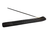 Wooden Incense Holder - Carved Wood Hand Painted - 10 inches Long (Black)