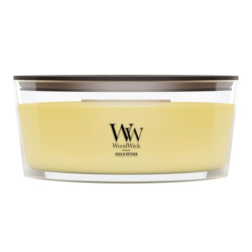 WoodWick Yuzu & Vetiver Scented Candle, Crackling Wick, 16oz