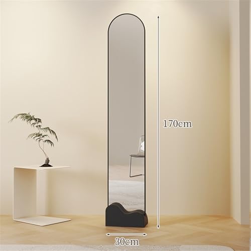 FKEE55UED Floor Simple, High-Definition Glass Full-Length Mirror for Bedrooms Clothing Stores and Fitting Rooms Mirror(Black)