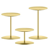 Gold Pillar Candle Holders, Reversible Set of 3